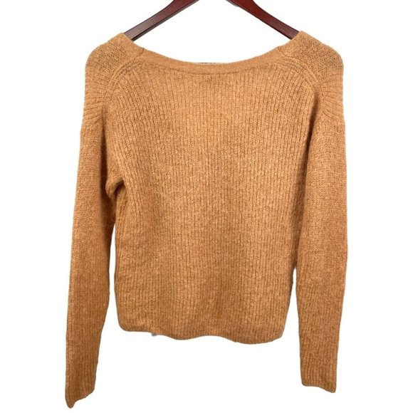 WILFRED Camel "Tannin" Front To Back Alpaca Blend Button Up Sweater Size XXS - Picture 6 of 8